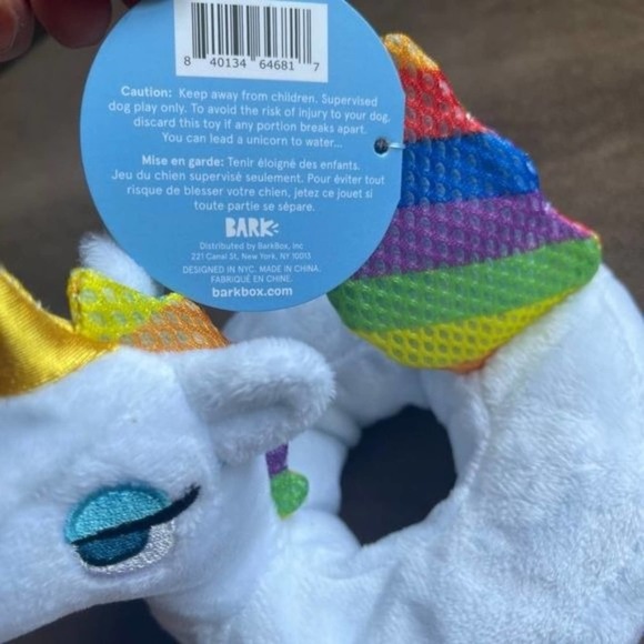 Bark Dog Chew Toy Tina Tubular Unicorn Pool Crinkle Squeaky barkbox New Gift - Picture 5 of 7
